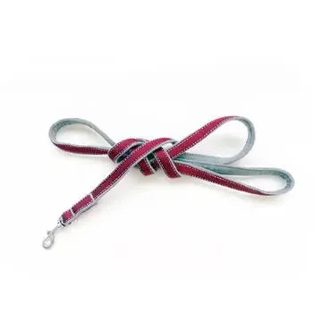 2 PC Gray Flannel Harness and Leash Set. Navy or Burgundy 6 to 25 LBS