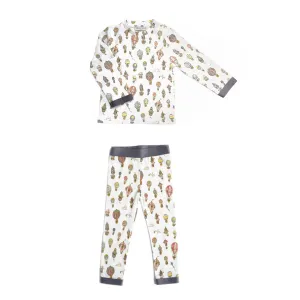 2-Piece Hot Air Balloon Pajama Set with Blue