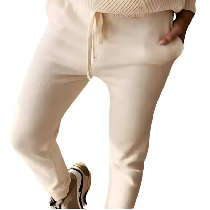 2-piece Knitted Jogger Pant Sweater Set Women