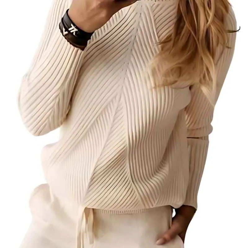2-piece Knitted Jogger Pant Sweater Set Women