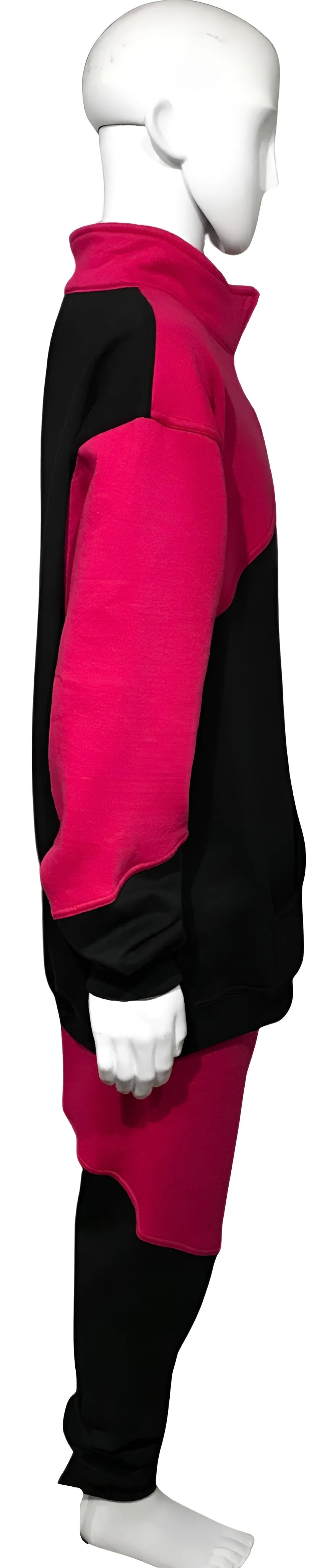 ^23^ (BLACK-HOT PINK) JOGGER TARCKSUITS (CUT & SEW) (UNISEX)