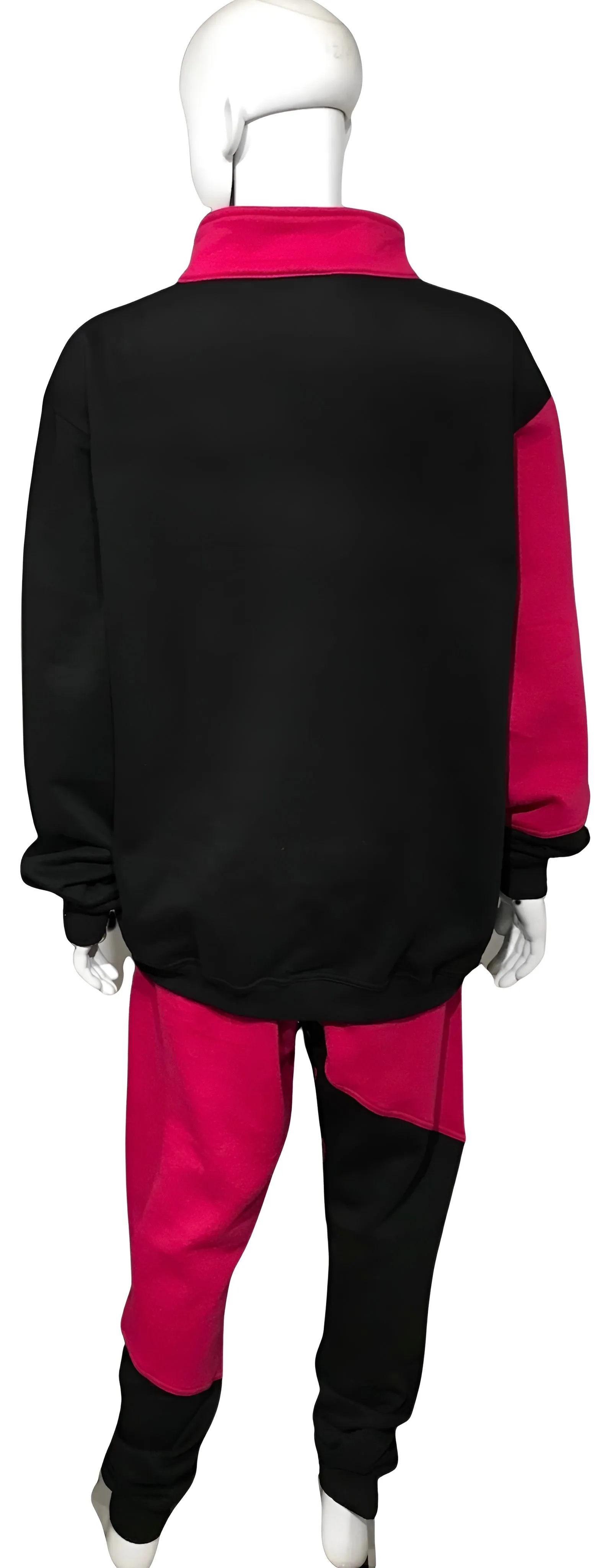 ^23^ (BLACK-HOT PINK) JOGGER TARCKSUITS (CUT & SEW) (UNISEX)