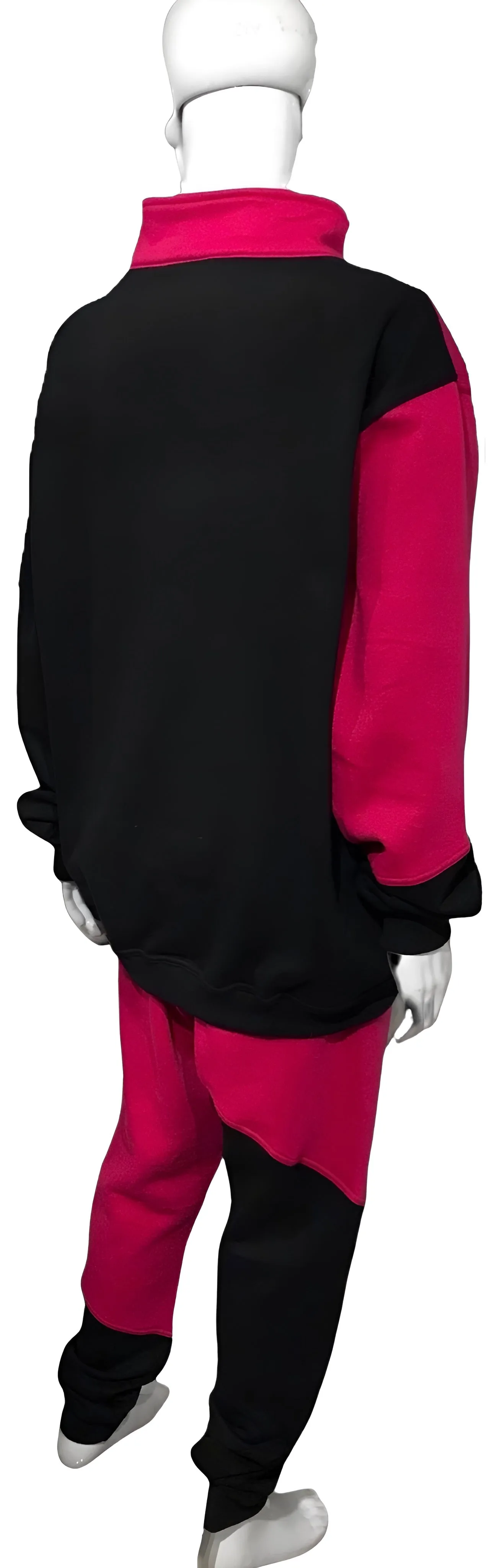 ^23^ (BLACK-HOT PINK) JOGGER TARCKSUITS (CUT & SEW) (UNISEX)