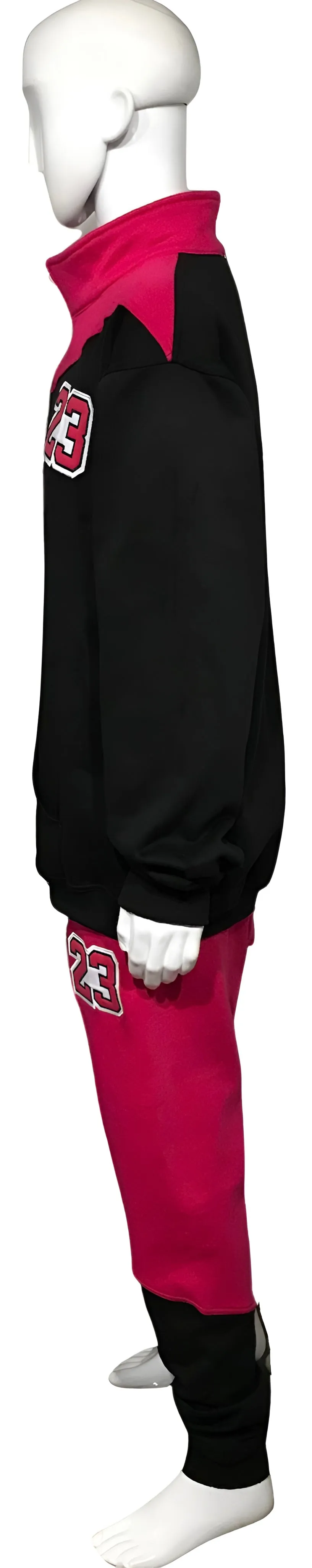 ^23^ (BLACK-HOT PINK) JOGGER TARCKSUITS (CUT & SEW) (UNISEX)