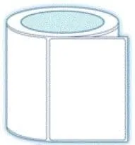 2" x 1" Floodcoated Thermal Transfer Label; 3" Core; 8 Rolls/case; 5500 Labels/roll - Blue