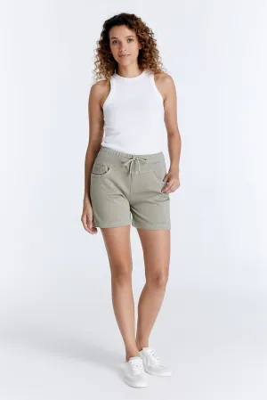 Alice Mid Waist Jogger Shorts Sage