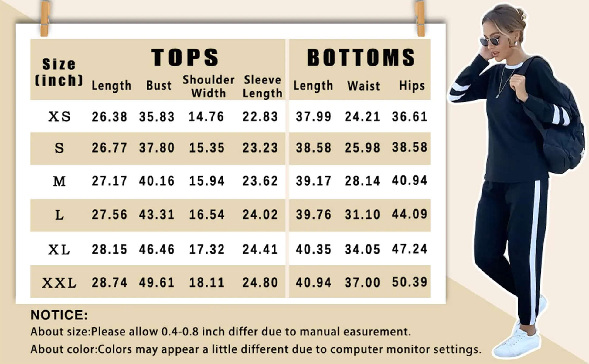 Aloodor Travel Outfits for Women Two Piece Outfits Sweatsuits Sets Loose Fitting Drawstring Sweatpants Vacation Black M