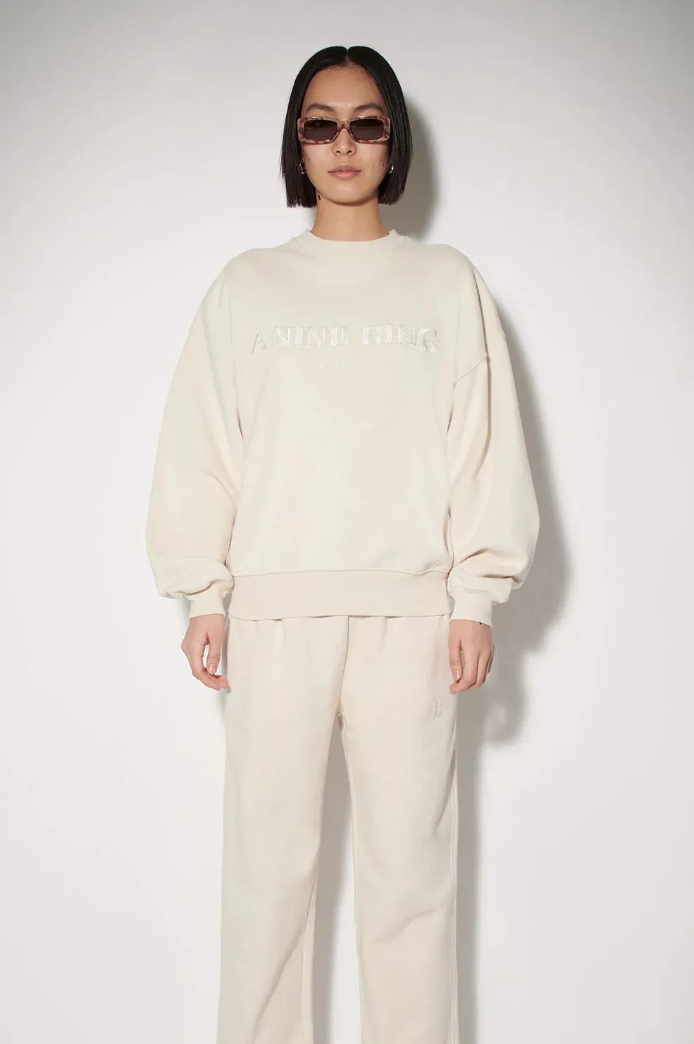 Anine Bing - Evan Sweatshirt in Cream