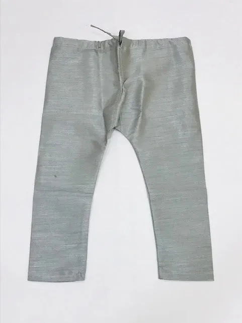 Appealing Grey Colored Silk Cotton Kurta Jacket With Pajama Pant Sets For Boys