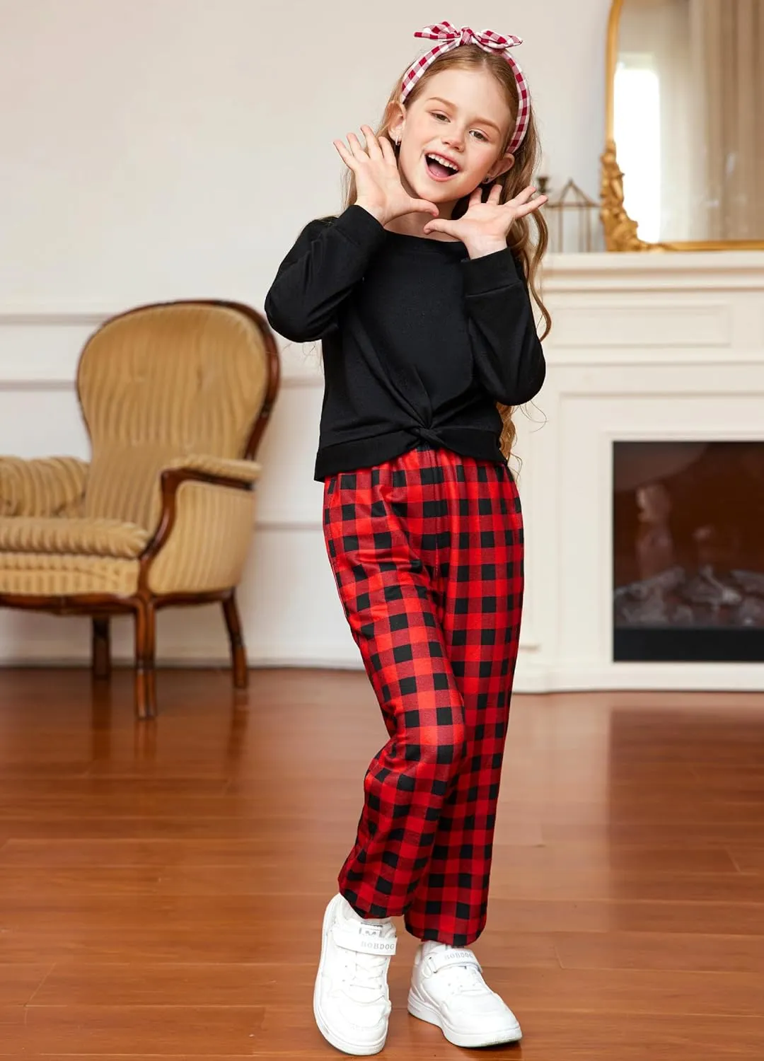 Arshiner Girls 2 Piece Outfits Fashion Twist Front Tracksuit Jogger set