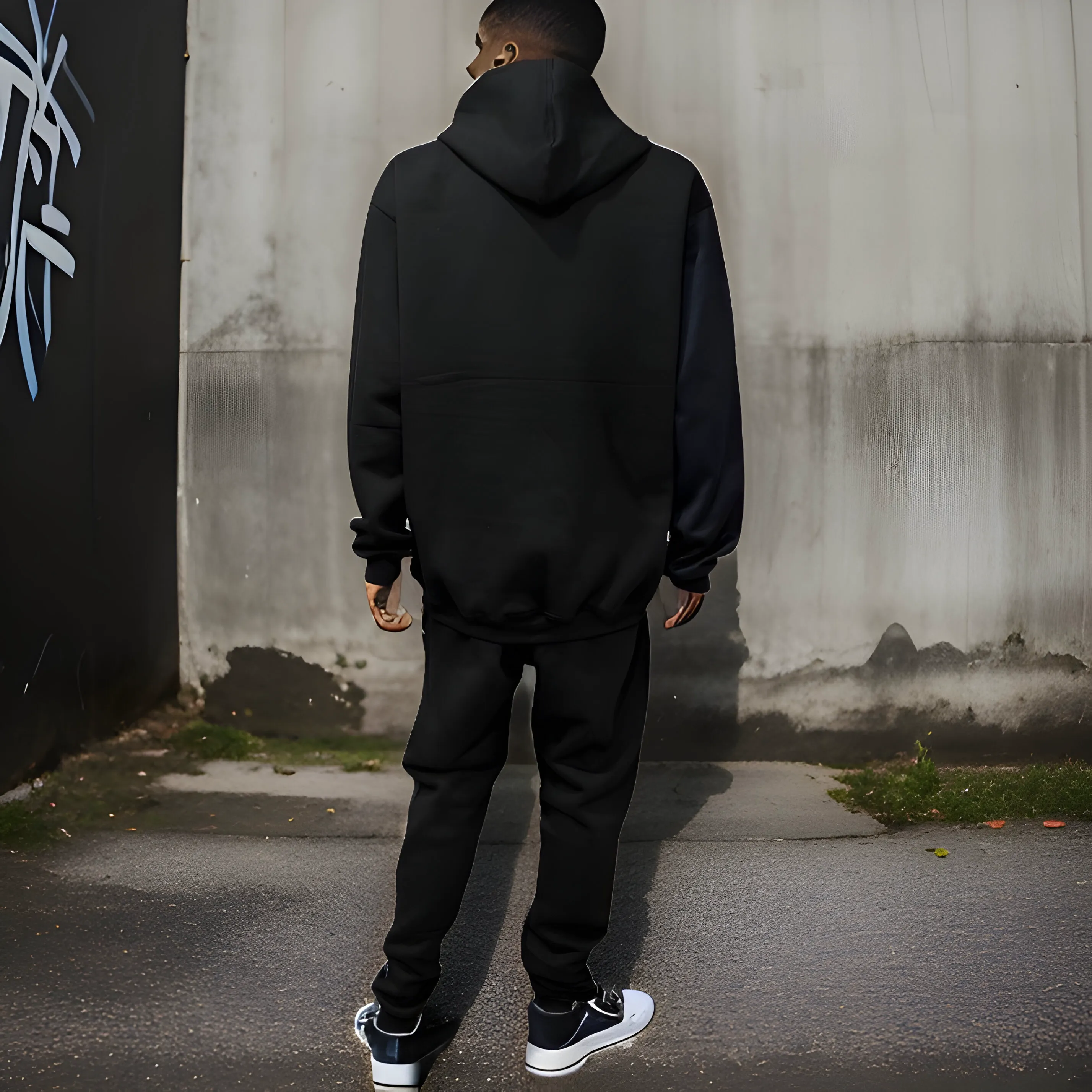^BLACK FLAG^ (BLACK) ~CREW POSSE~ EMBROIDERED HOODED JOGGER SWEATSUITS(CUT & SEW)