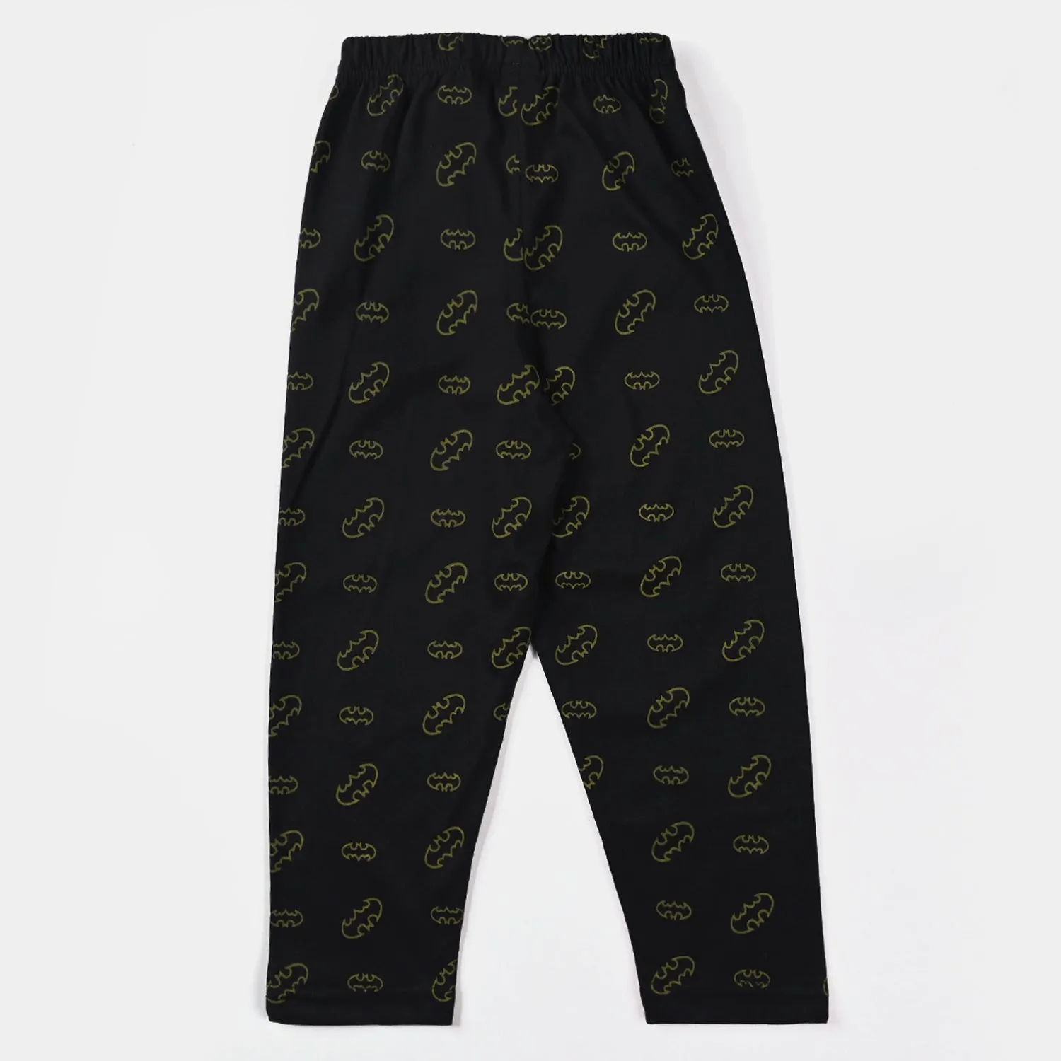 Boys Poly Cotton Jersey Knitted Nightwear Suit-Jet Black