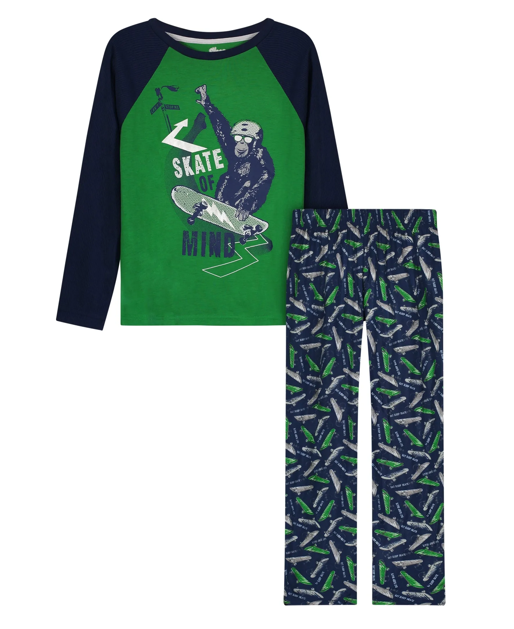 Boys Skate of Mind Brushed Jersey 2-Piece Pajama Sleep Set