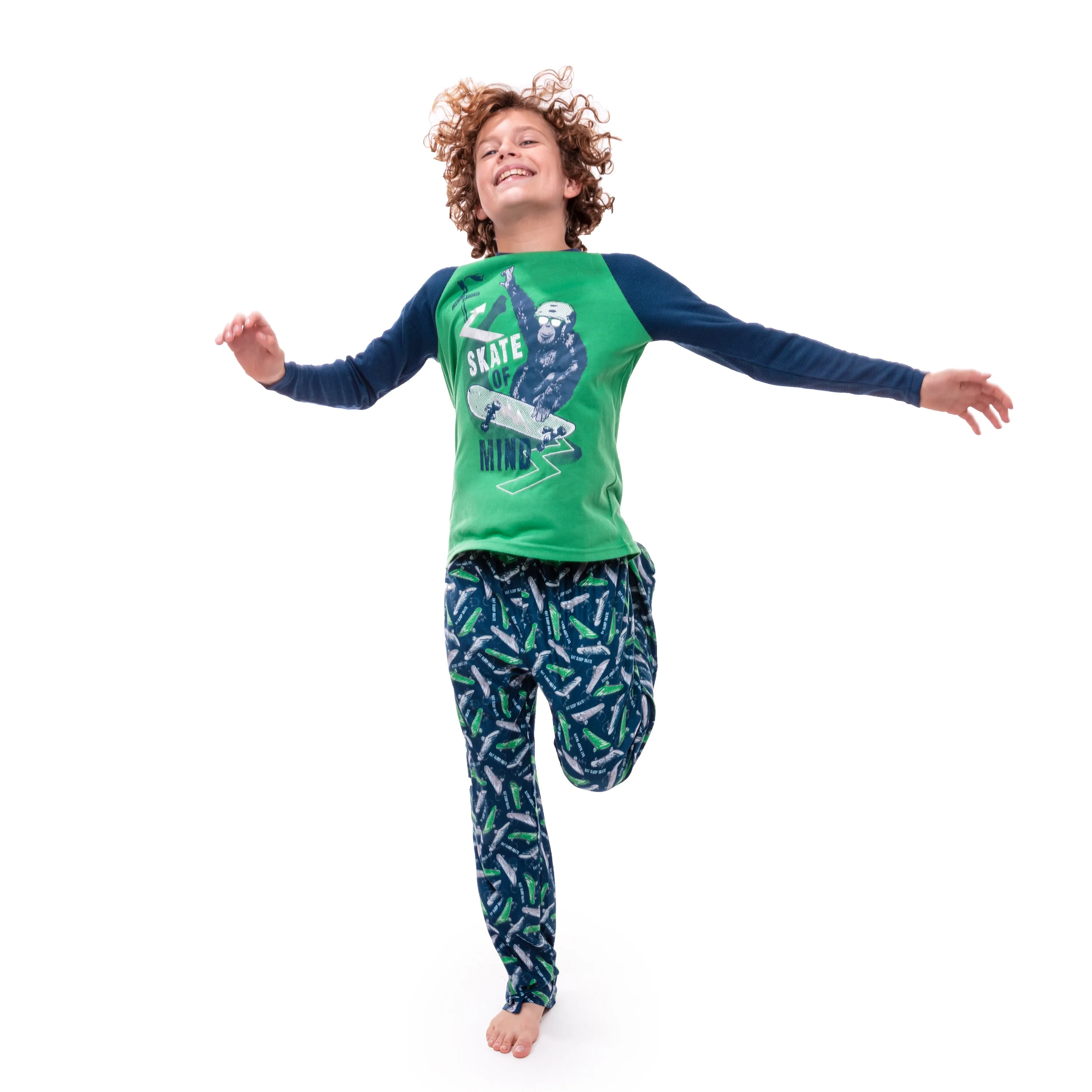 Boys Skate of Mind Brushed Jersey 2-Piece Pajama Sleep Set