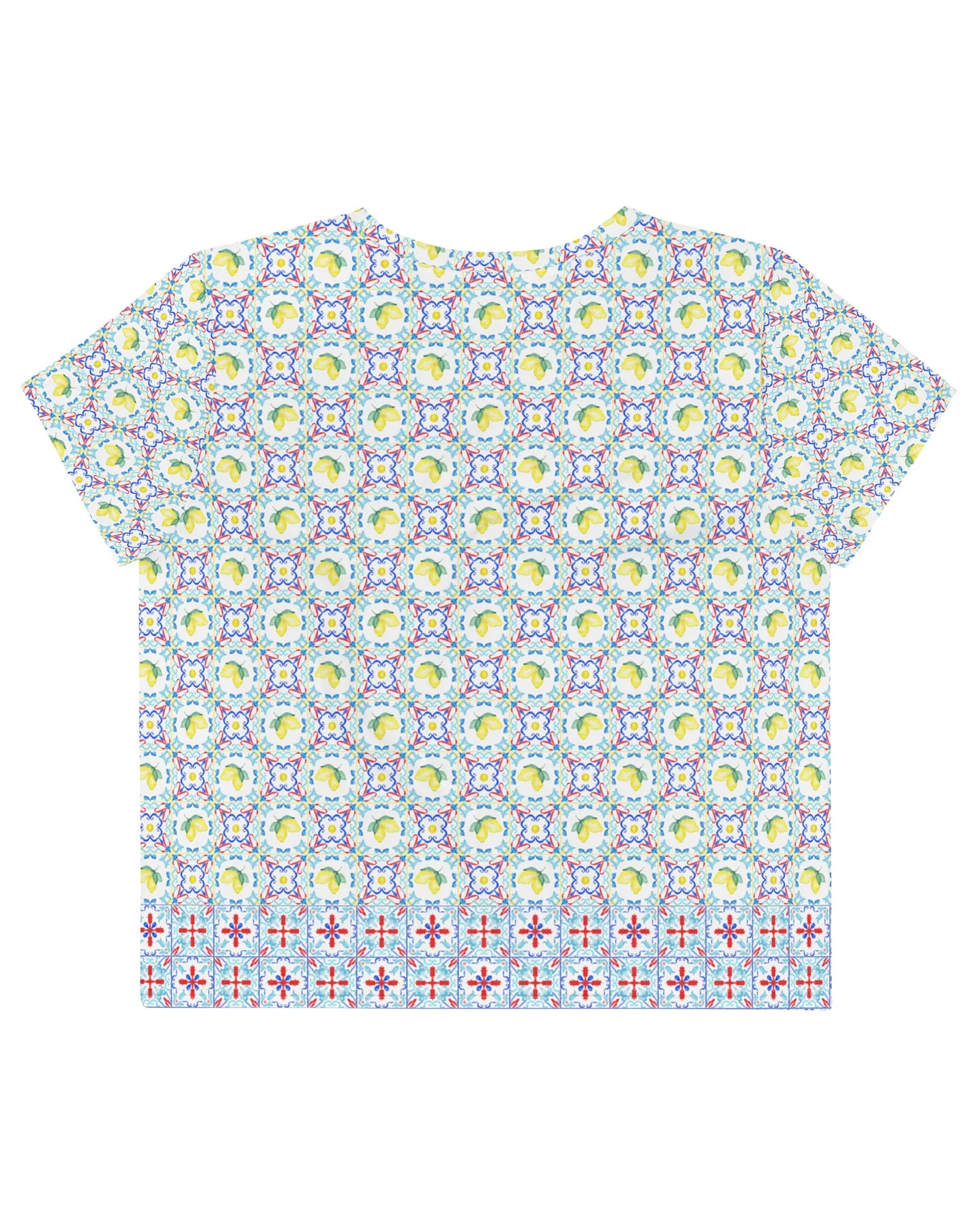 Capri Citrus Mosaic Crop Tee
