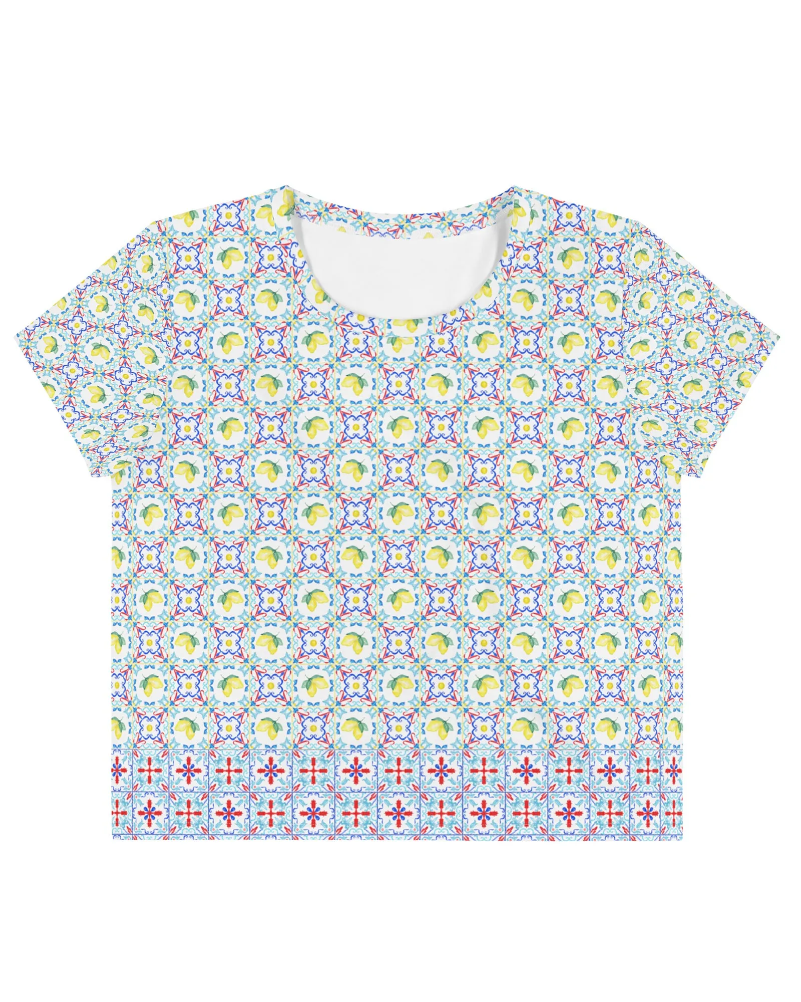 Capri Citrus Mosaic Crop Tee
