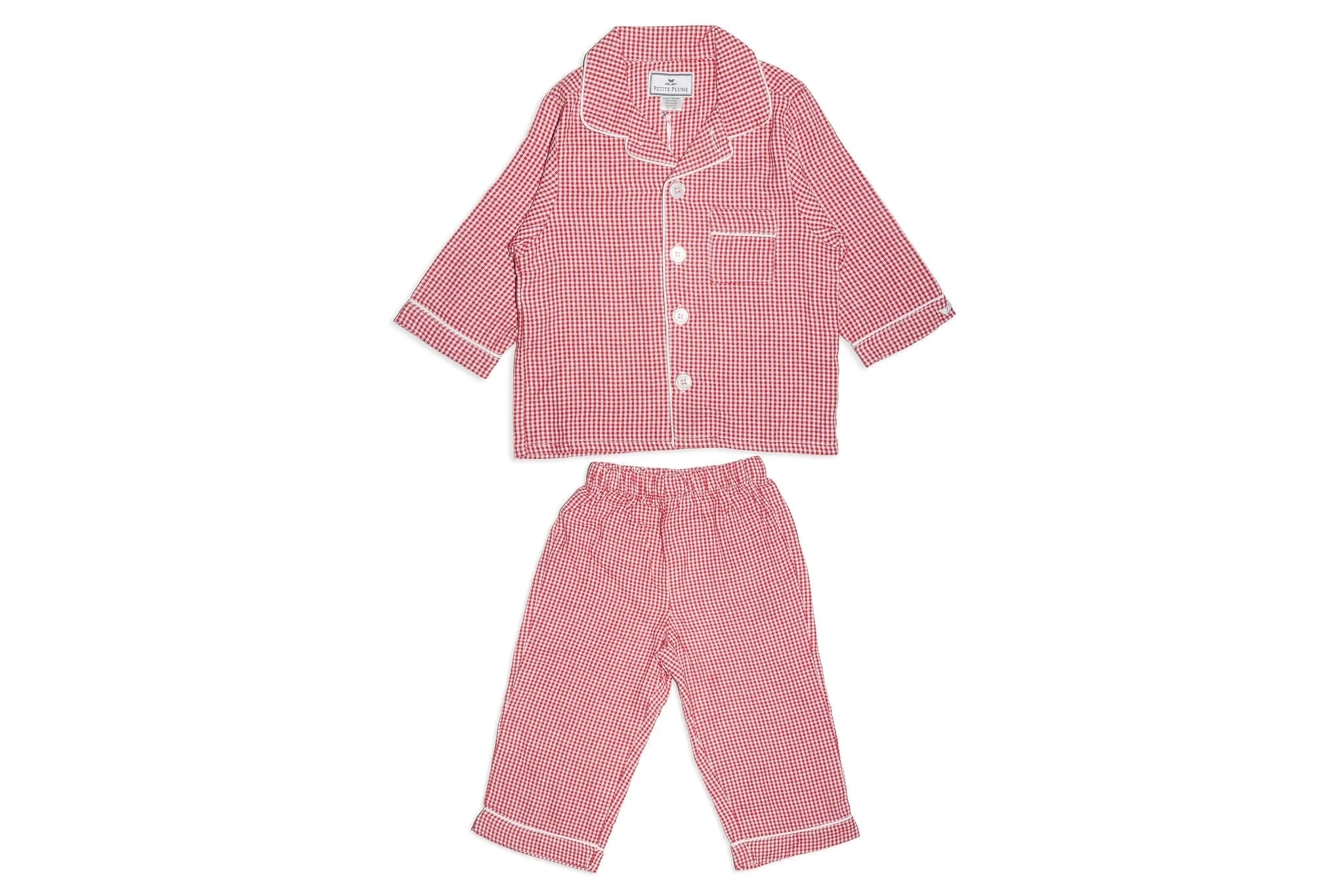 Children's Red Mini Gingham Pajama Set