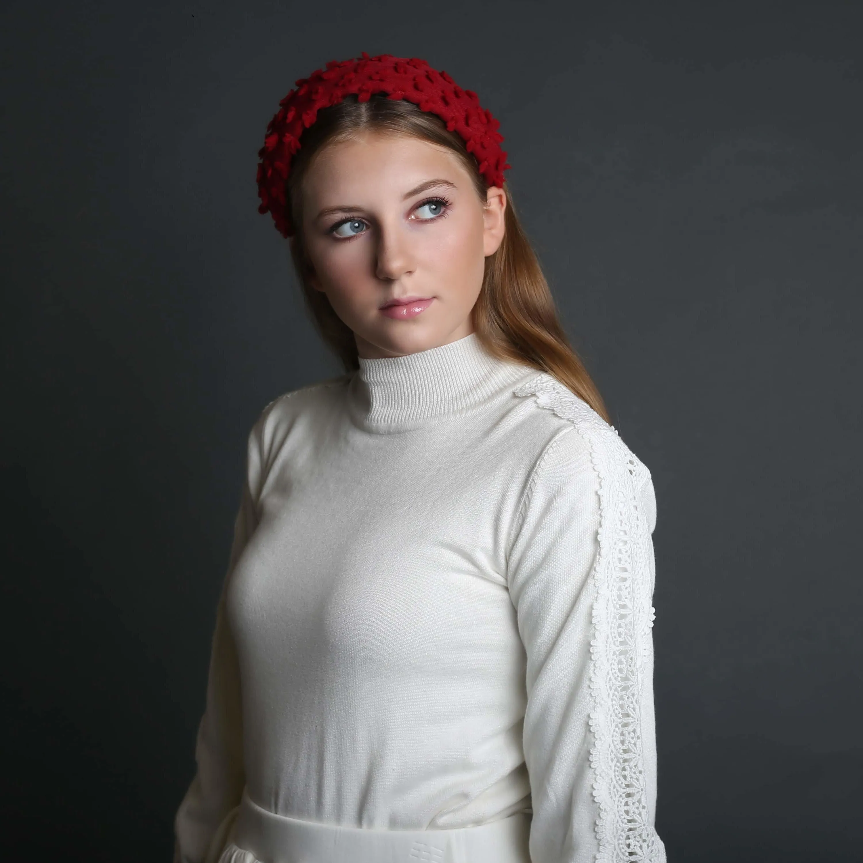 Dotted Wool Flat Headband