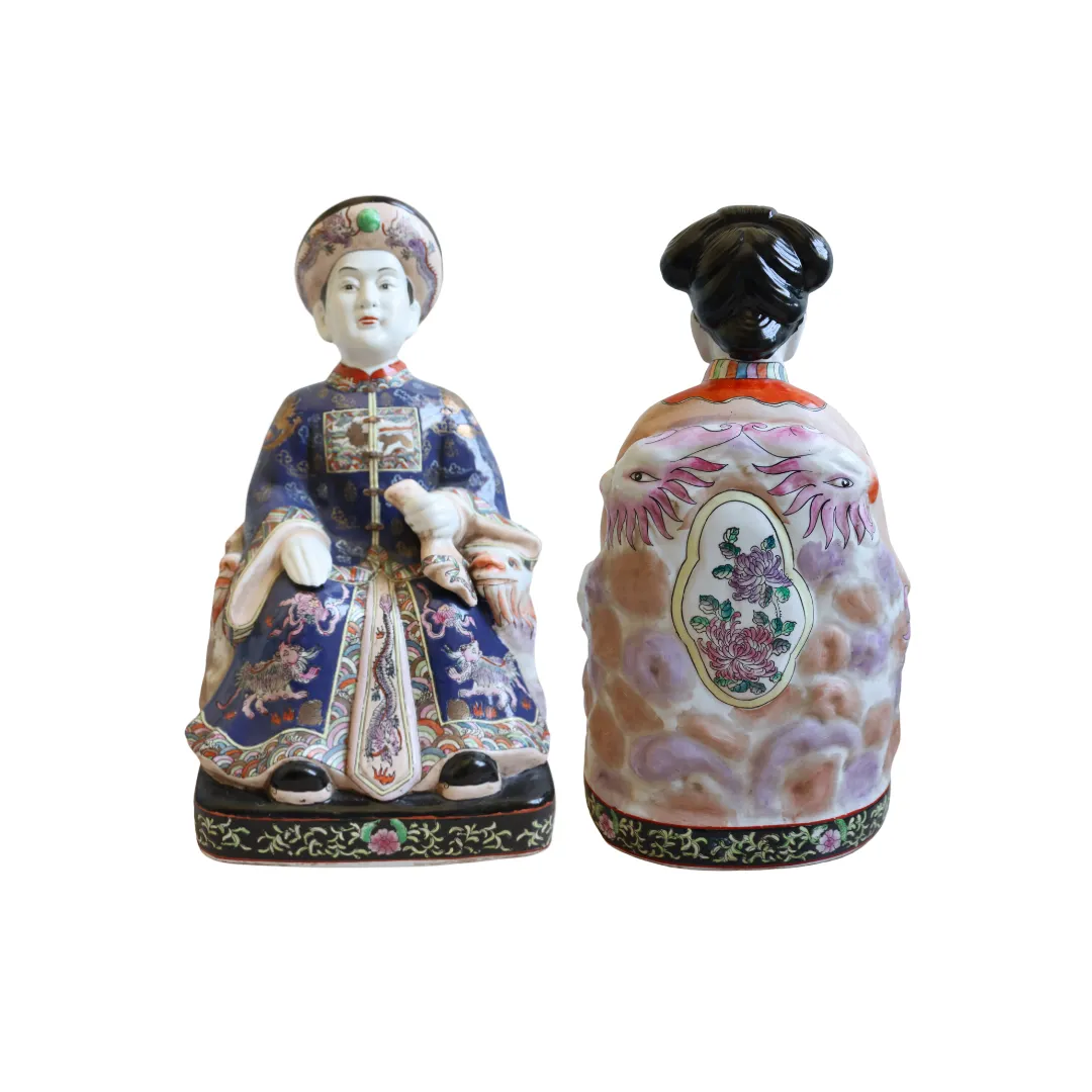 Emperor & Empress Export Porcelain Statues