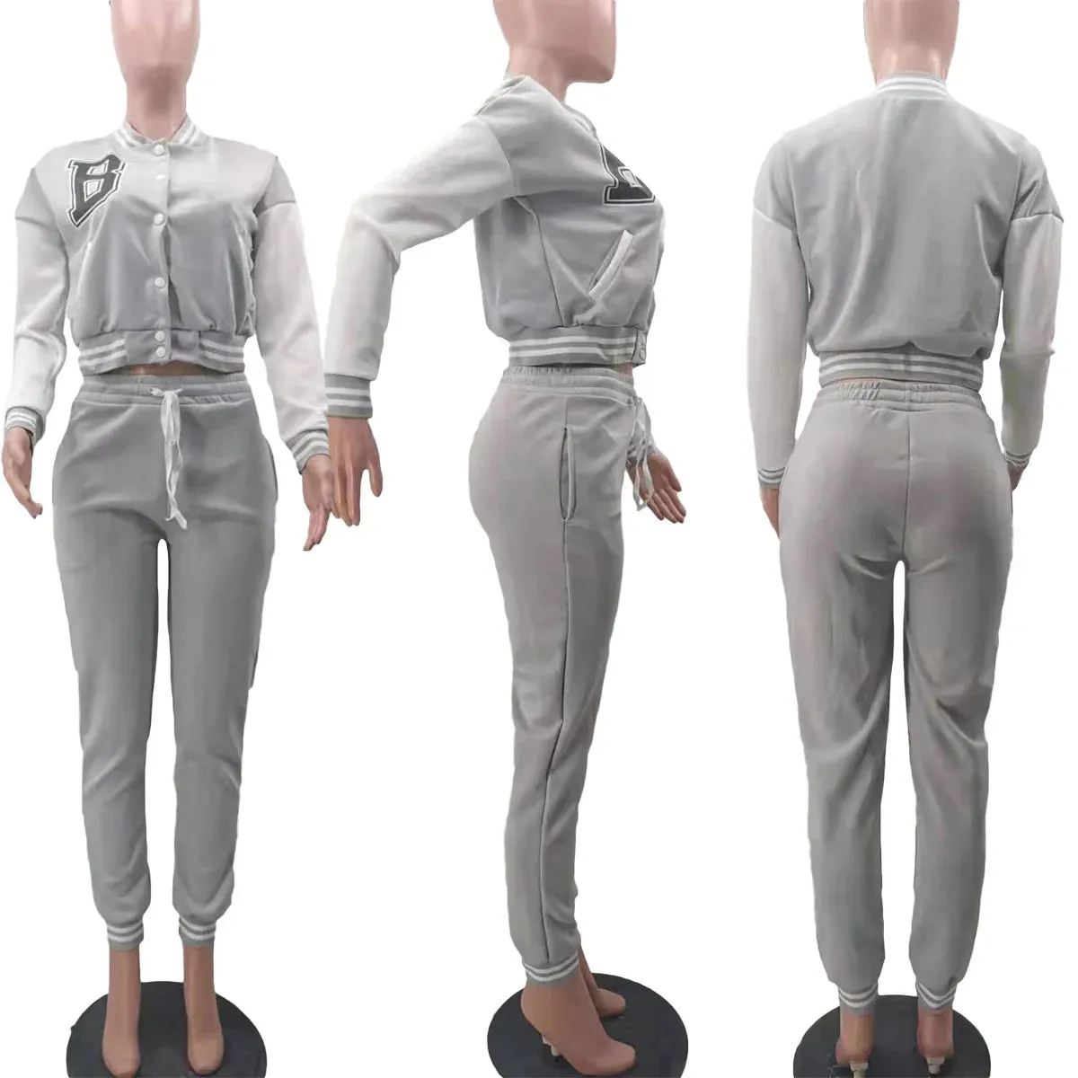 Fashion Trend Baseball Jurk Uniform 2 Piece Set Tracksuits Baseball Uniform Sports Suit Sweatsuits Women Set Sportswear Korean