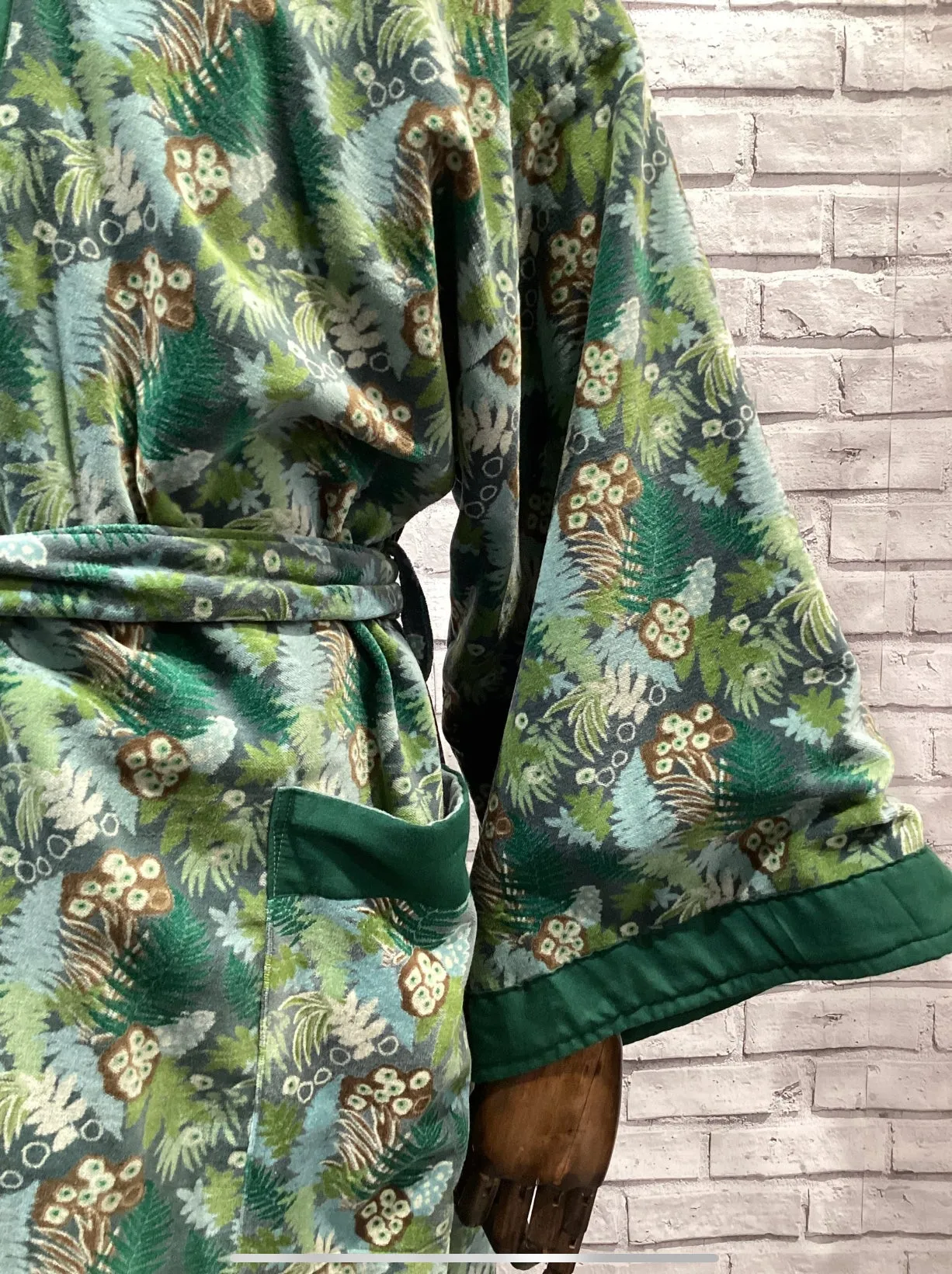 Forest green velvet robe