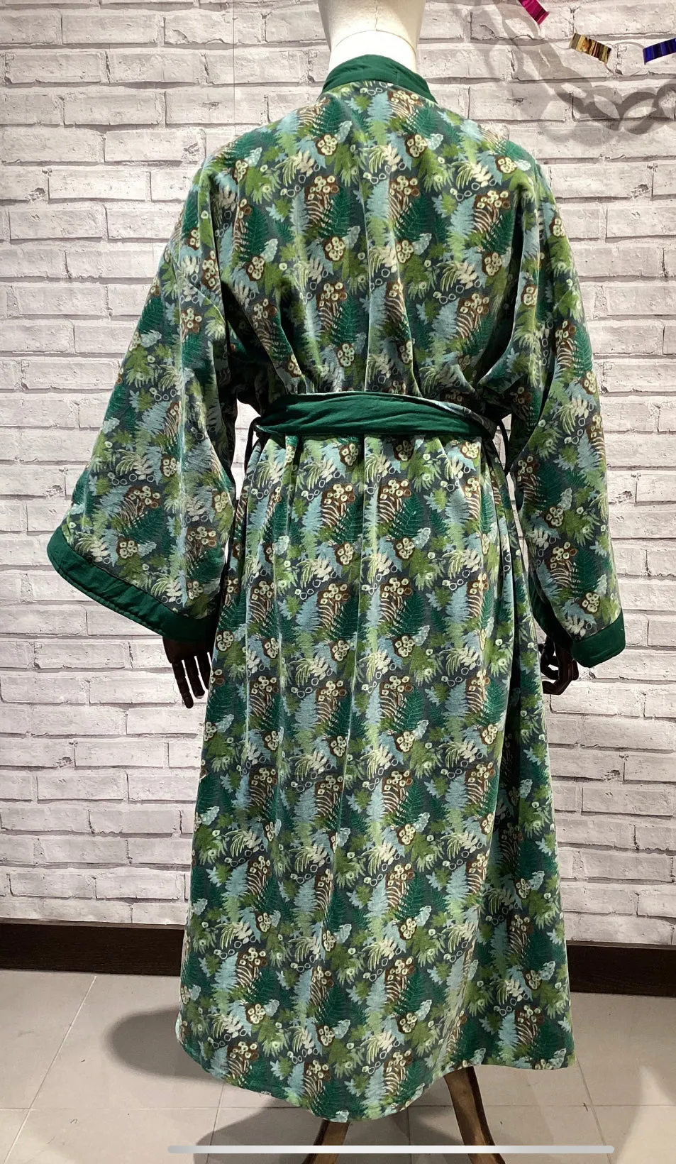Forest green velvet robe