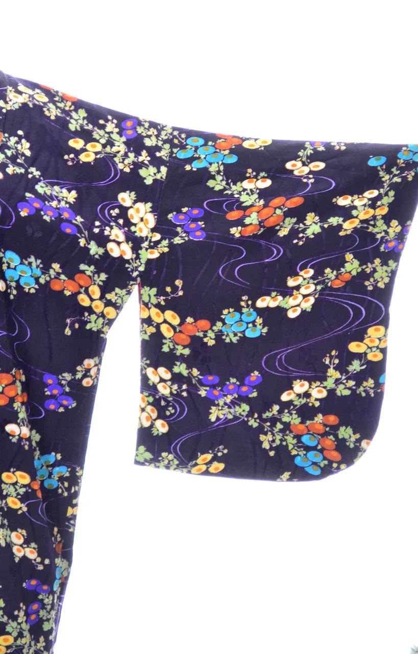 Japanese vintage Kimono late 1930s silk floral Robe