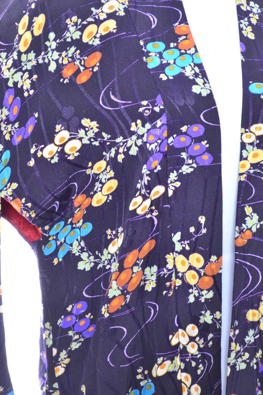 Japanese vintage Kimono late 1930s silk floral Robe