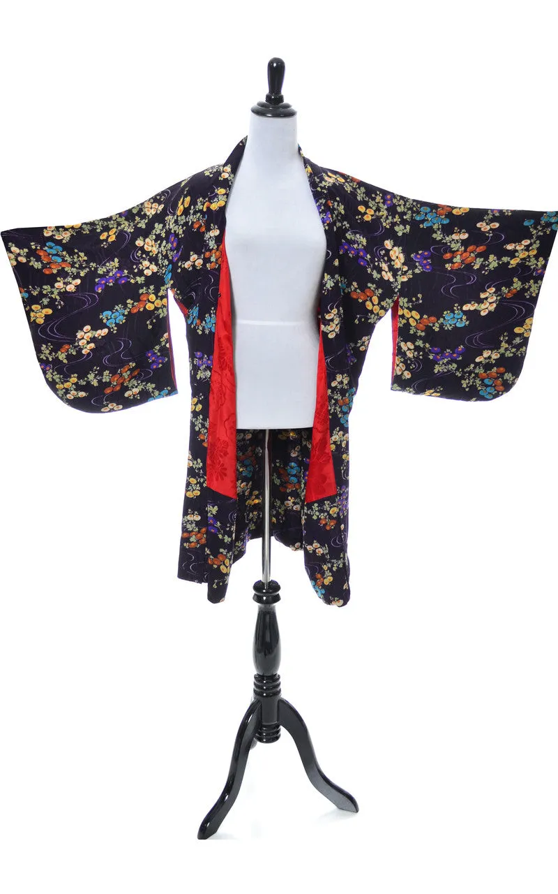 Japanese vintage Kimono late 1930s silk floral Robe
