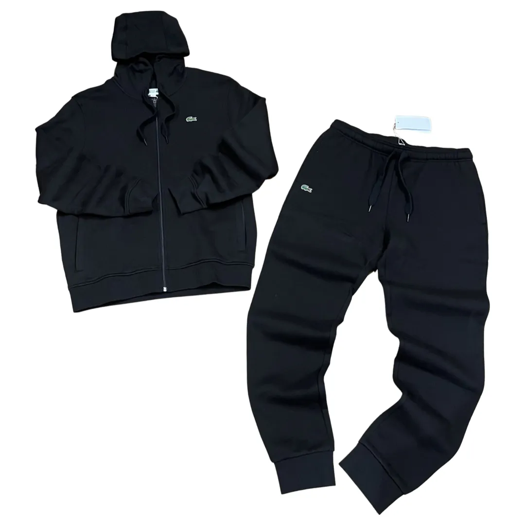 LACOSTE FUll ZIP HOODED CLASSIC SWEATSUIT Men’s - BLACK