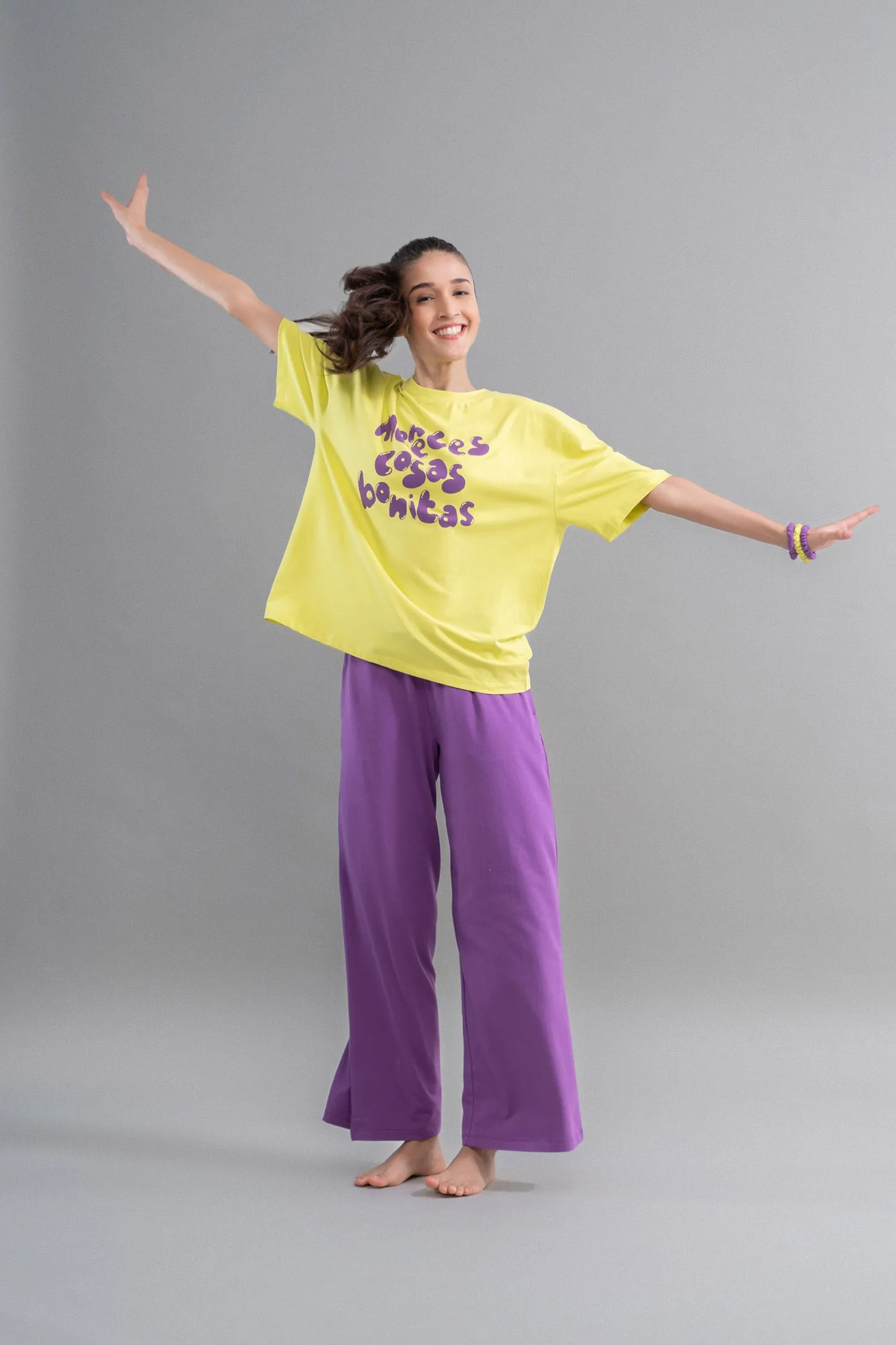 Lime Purple Cotton Lounge Set