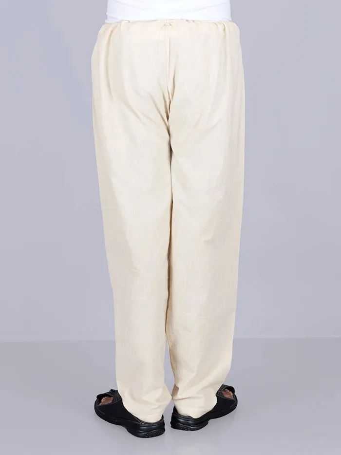 Mens Solid Relaxed Fit Organic Cotton Pajama in Beige – Comfortable and Eco-Friendly Sleepwear