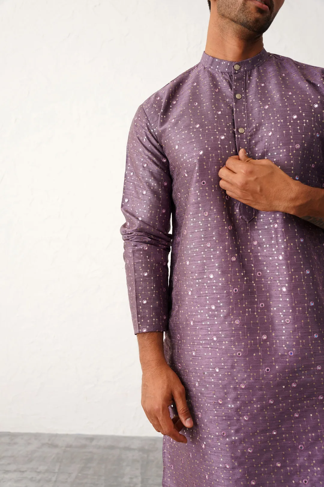 Men's Embroidered Mirror Work Kurta Payjama Sets