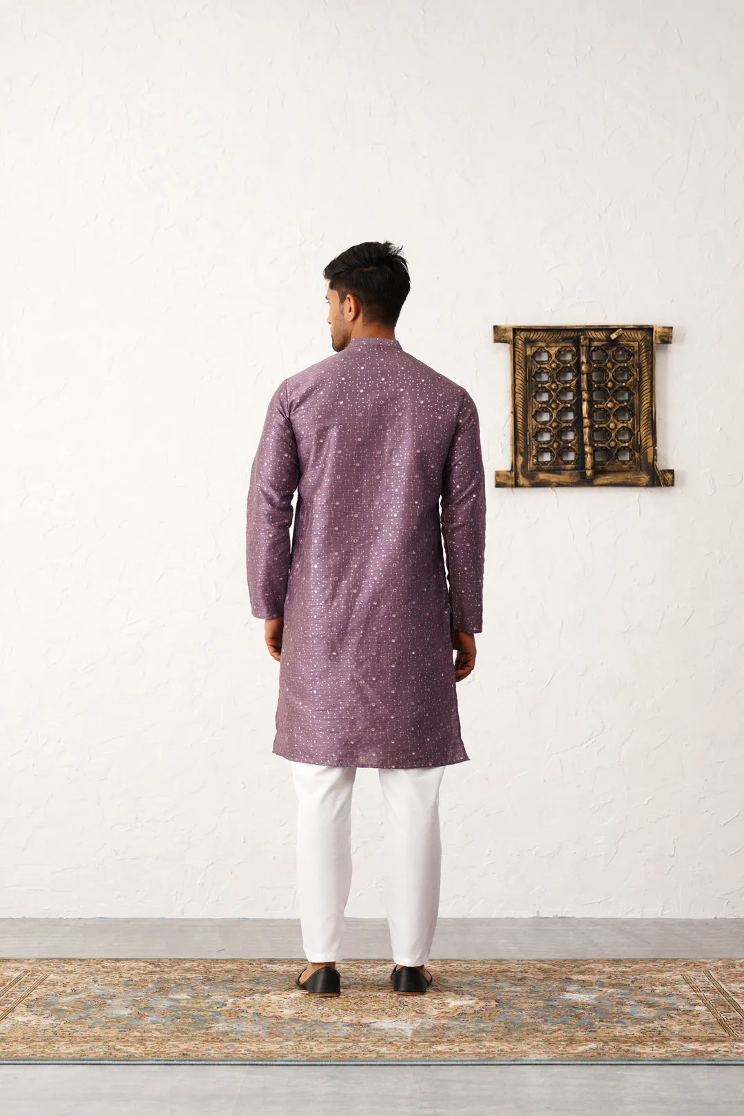 Men's Embroidered Mirror Work Kurta Payjama Sets