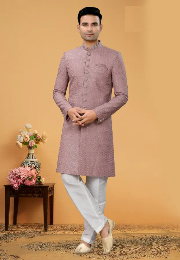 Men's Maroon Indo-Western Collection - Dwija Fashion Men