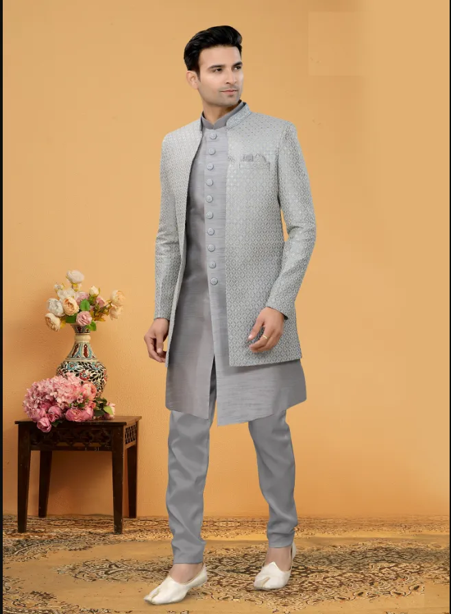 Men's White Indo-Western Collection - Dwija Fashion