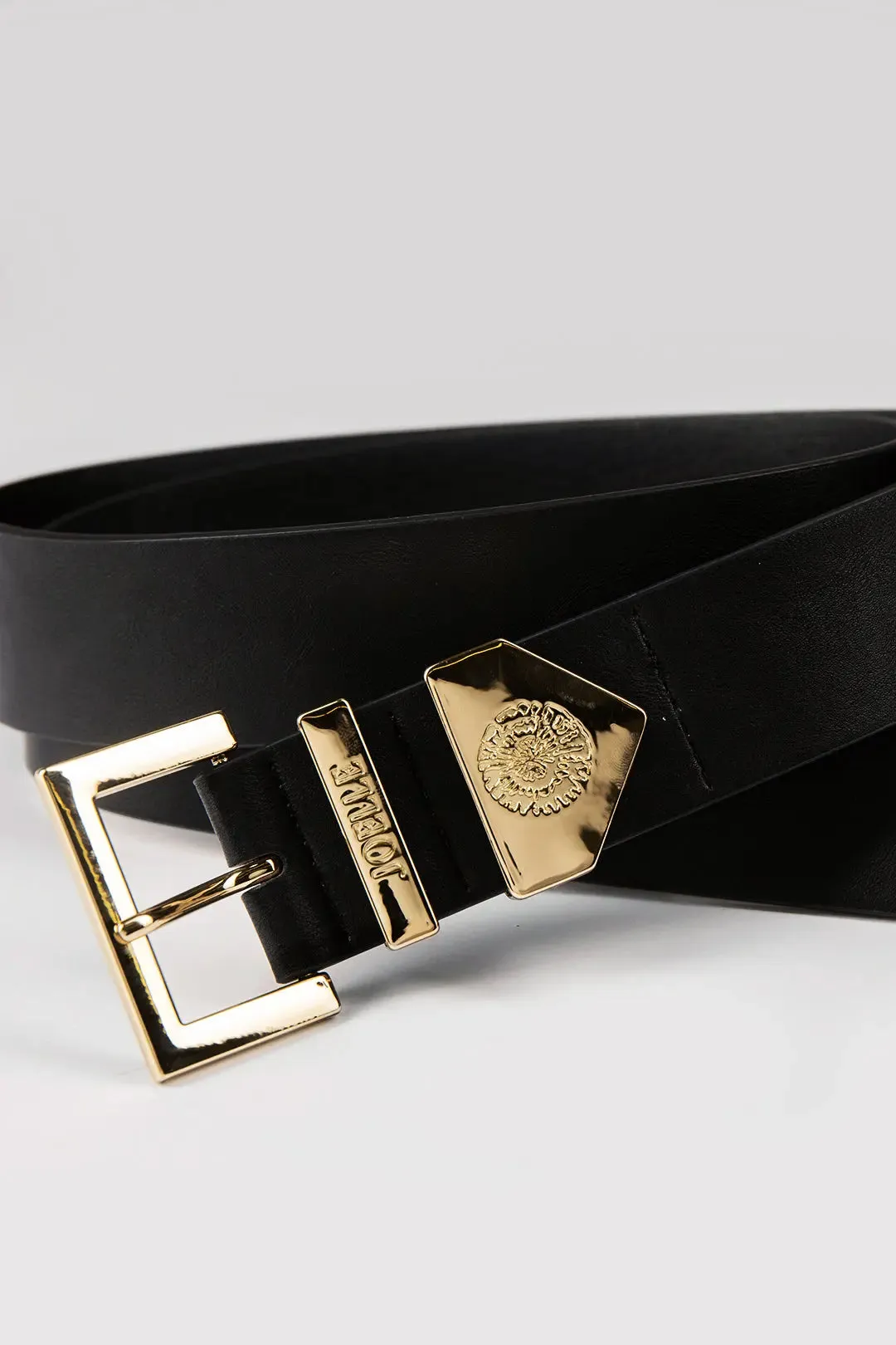 Muriel | Ceinture noire avec détails or