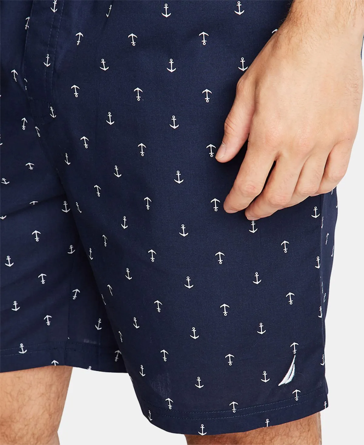 Nautica Men's Anchor Print Cotton Pajama Shorts