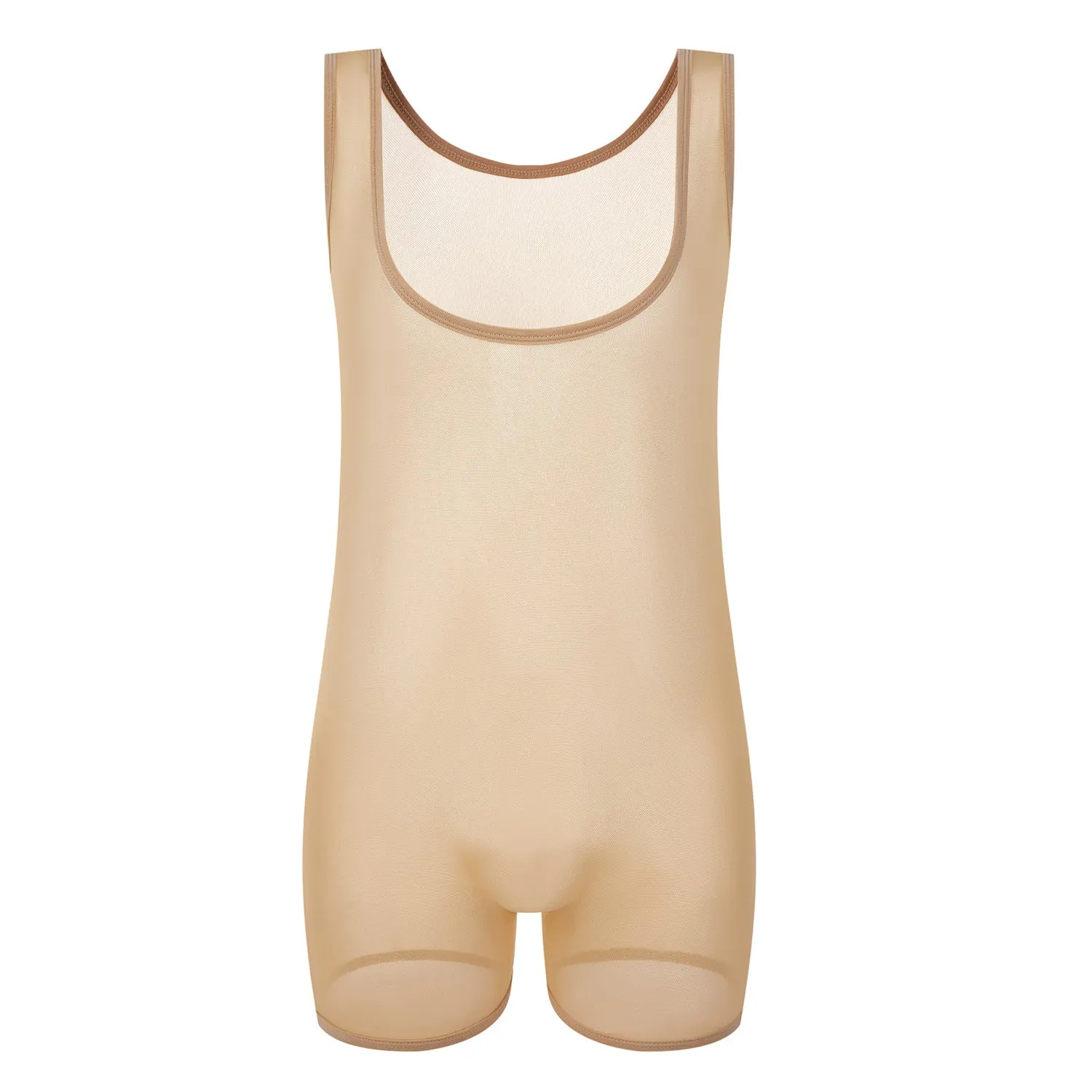 New Hot Sell Men's Underwear Mesh Sheer Bodysuit