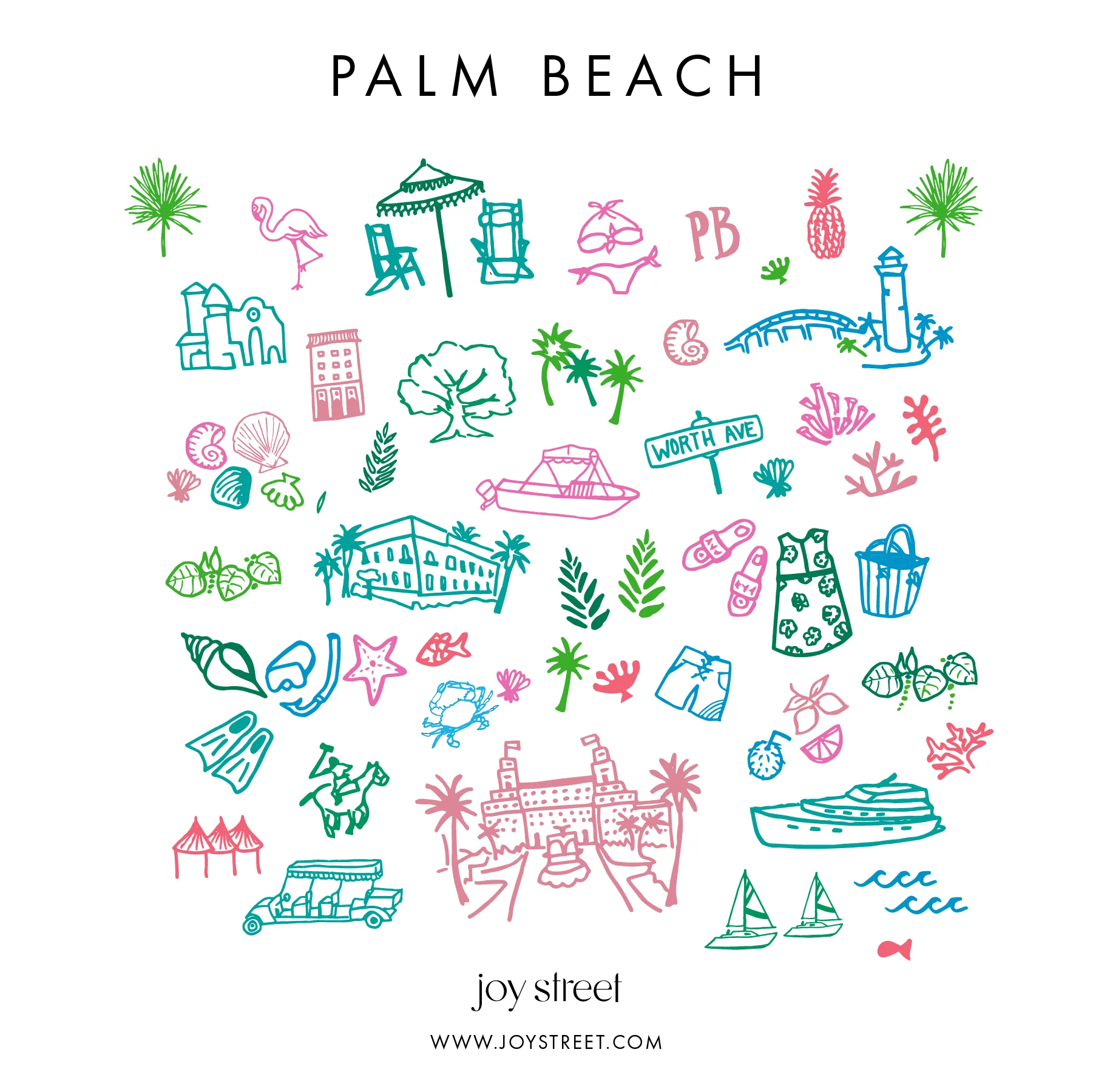 Palm Beach Two Piece Kids Pajamas