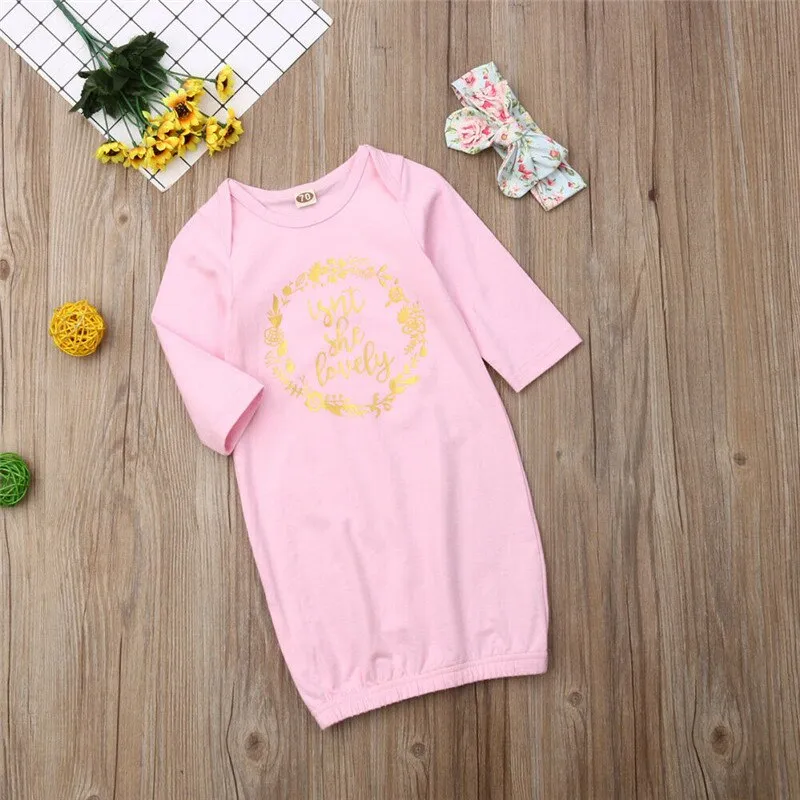 PUDCOCO Newest Baby Girl Flower Swaddle Wrap Blanket Long Sleeve Sleeping Bag Pajamas Sleepwear & Robes  Headband Set 0-24M