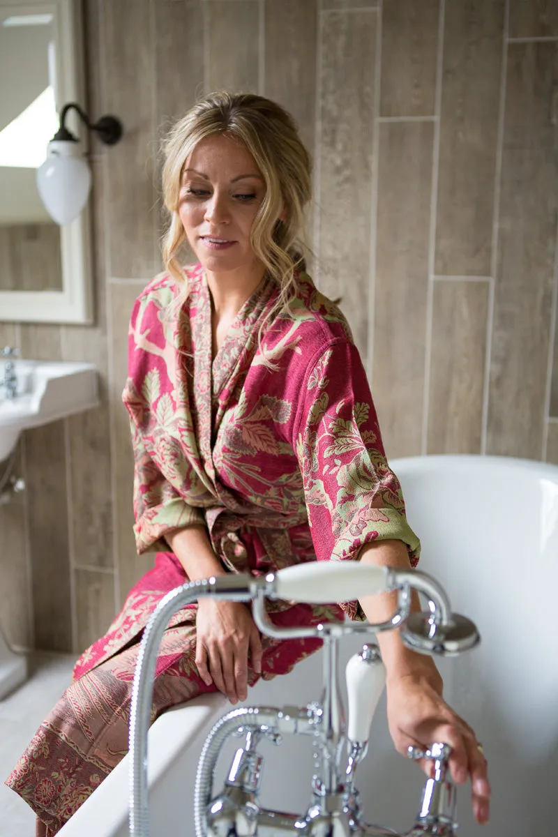 Reversible Dressing Gown in Moss Rose
