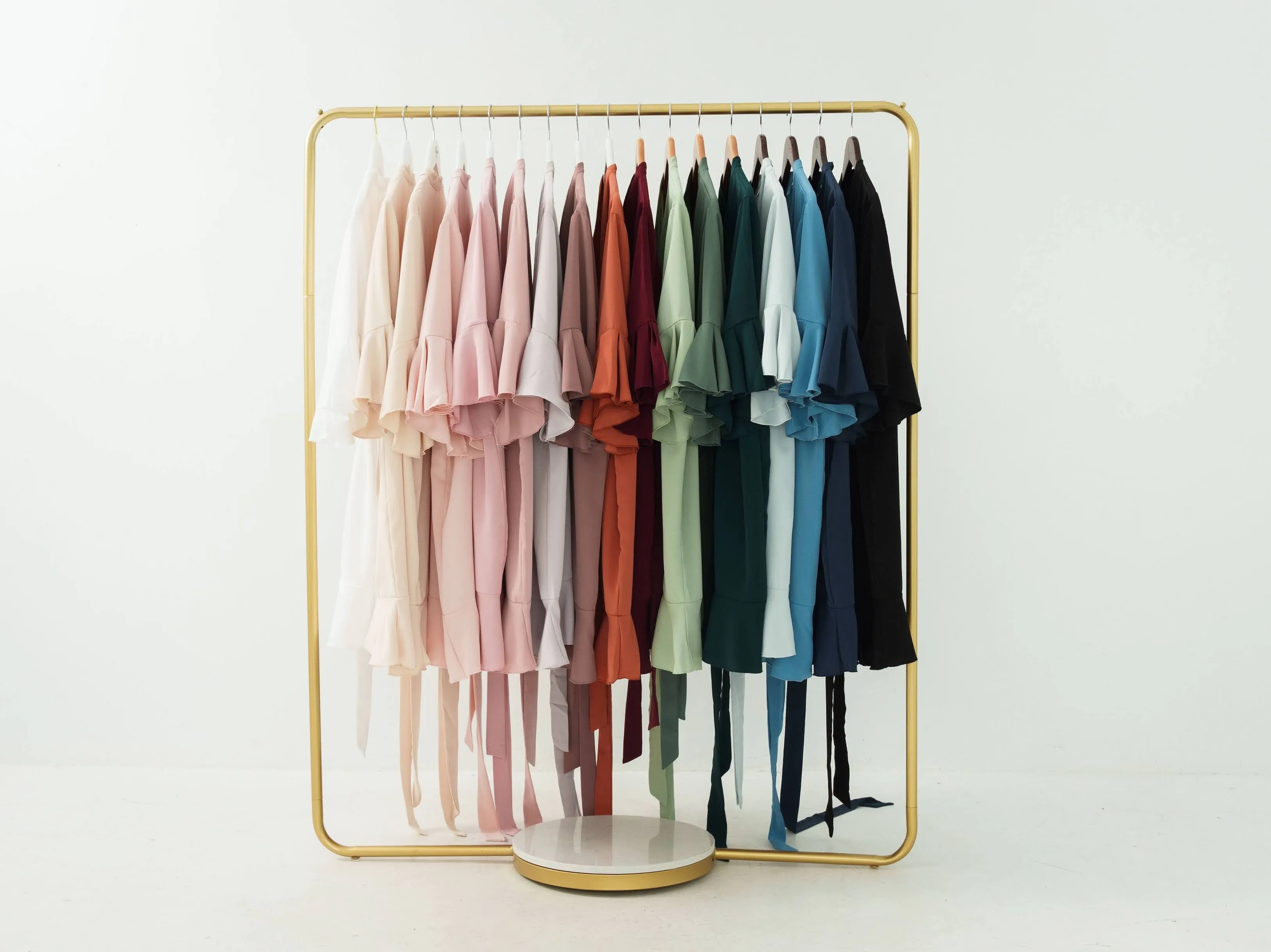 Ruffle Bridal Party Robes in Terracotta