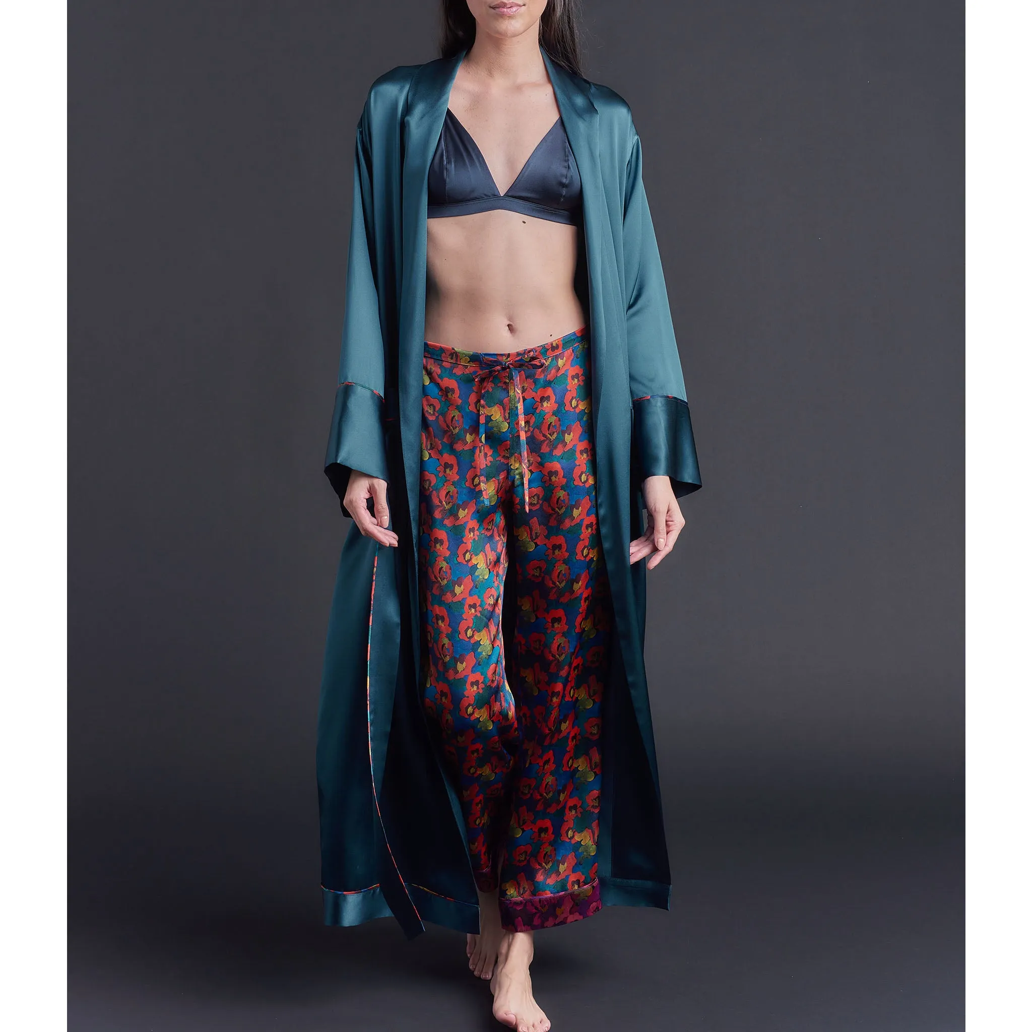 Serena Pajama Pant in Gemma Rose Liberty Print Silk Charmeuse