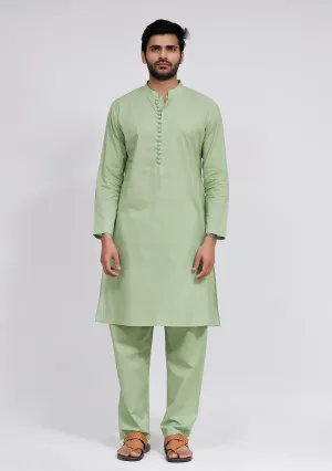 Set of 2: Mint Green Cotton Kurta and Pajama