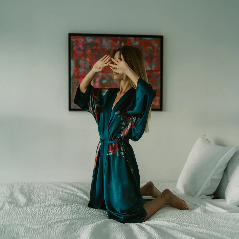 Silk Keina Long Kimono Robe