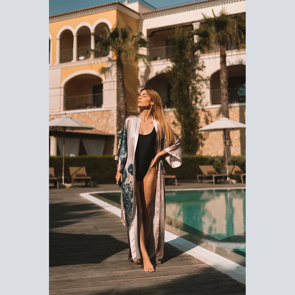Silk Keina Long Kimono Robe