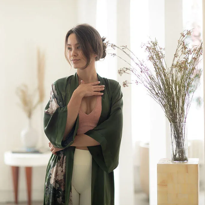 Silk Keina Long Kimono Robe