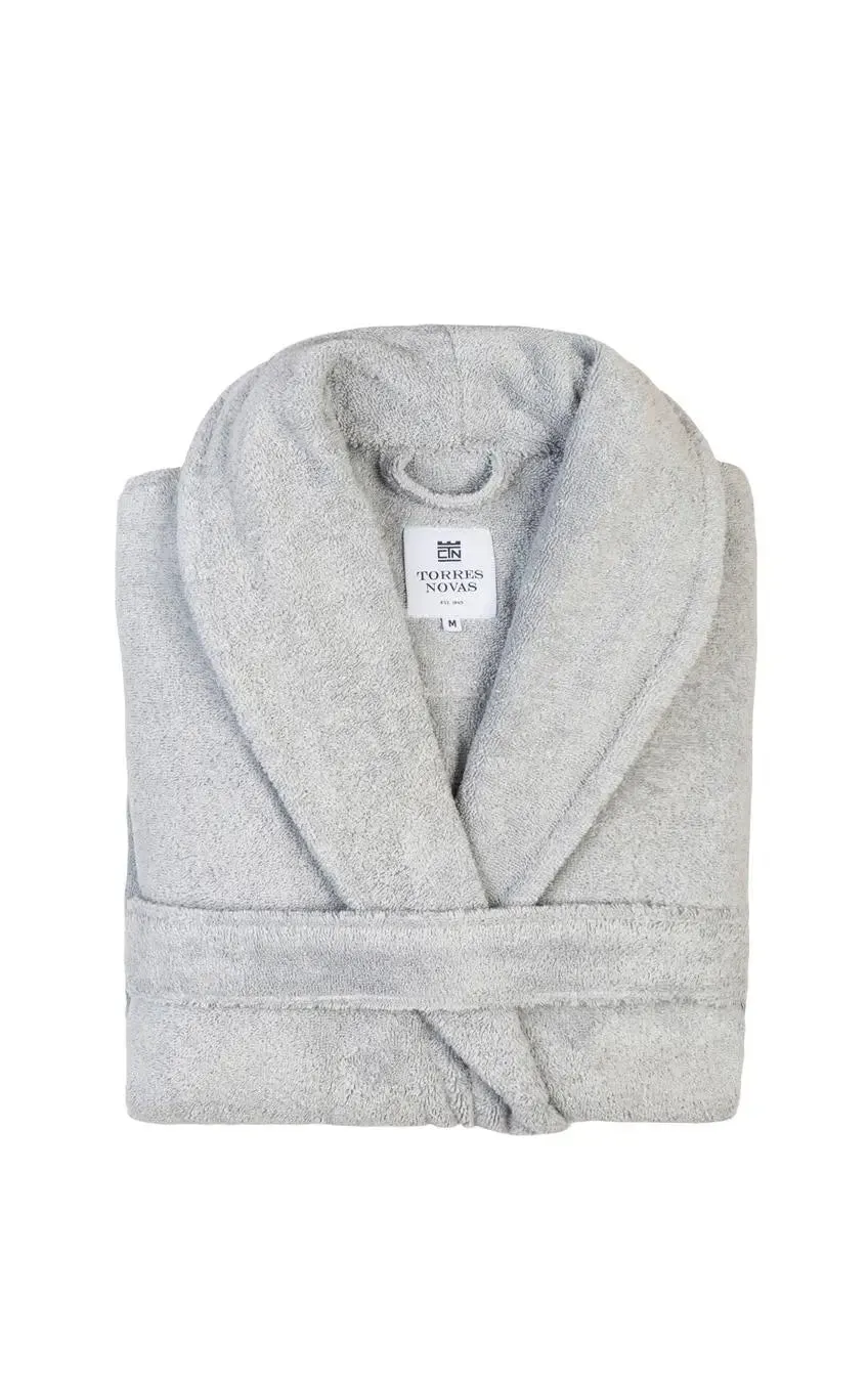 Silver Grey Classic Cotton Bathrobe