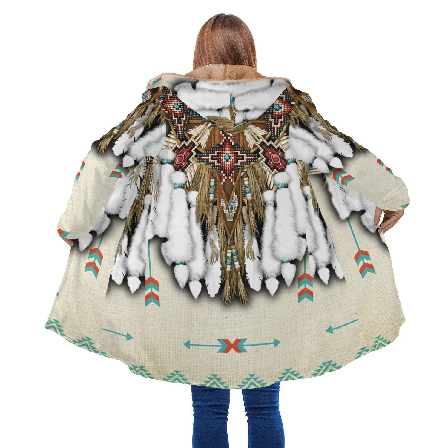 White Native Pattern Cloak WCS